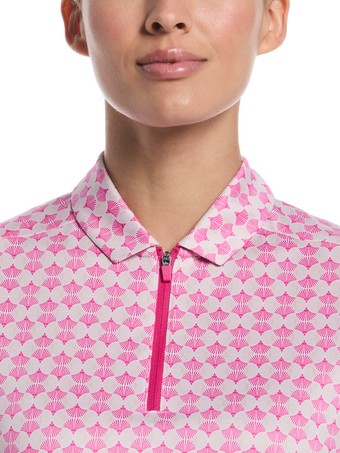 Women's Mesh Insert Golf Polo (Fuchsia Purple) 