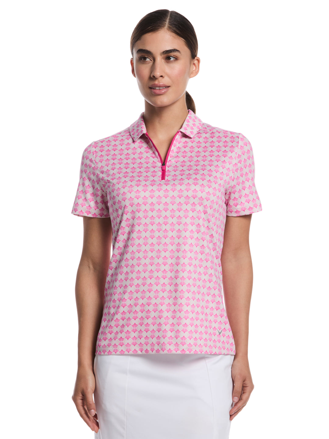 Women's Mesh Insert Golf Polo (Fuchsia Purple) 