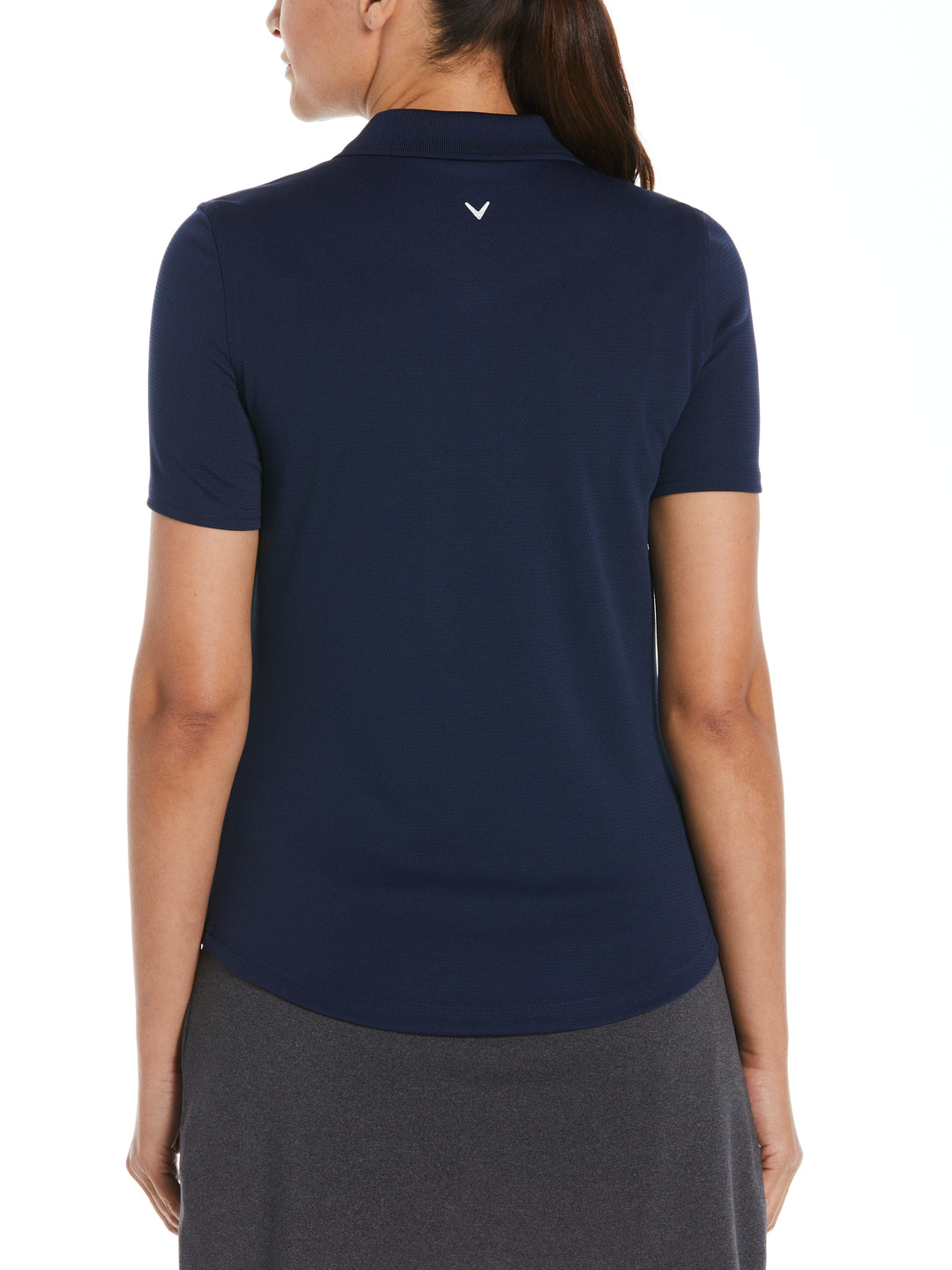 Short Sleeve All Over Tee Time Print Polo (Peacoat) 