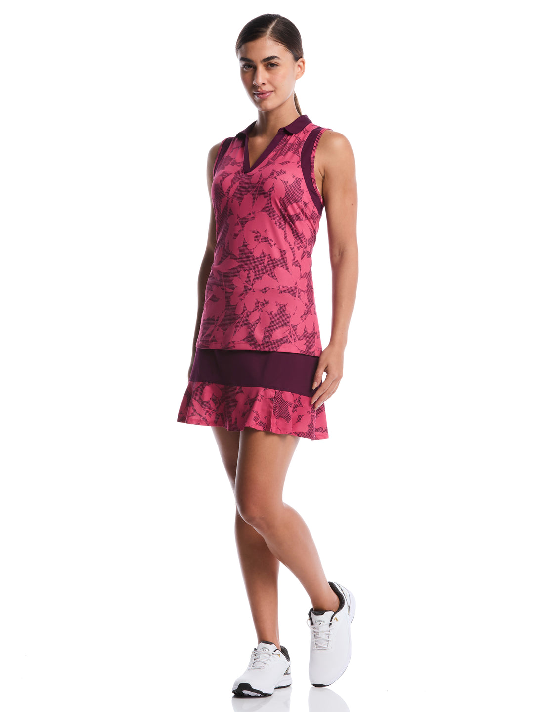 Women's Floral Printed Skort (Carmine) 