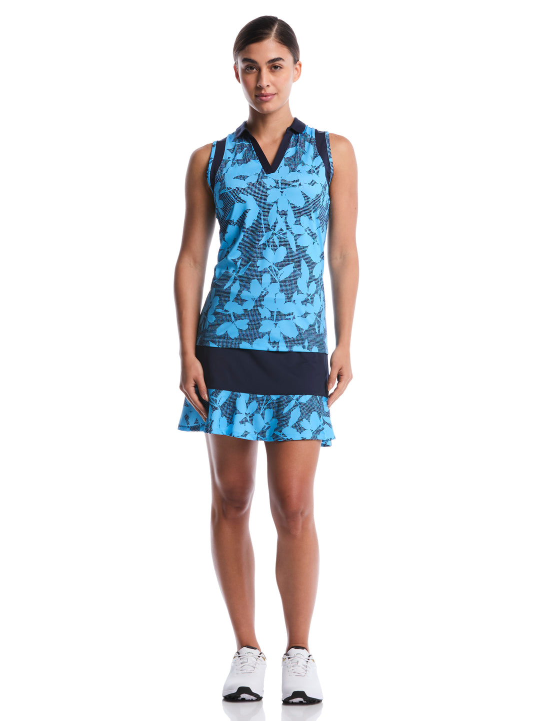 Women's Floral Printed Skort (Ethereal Blue) 