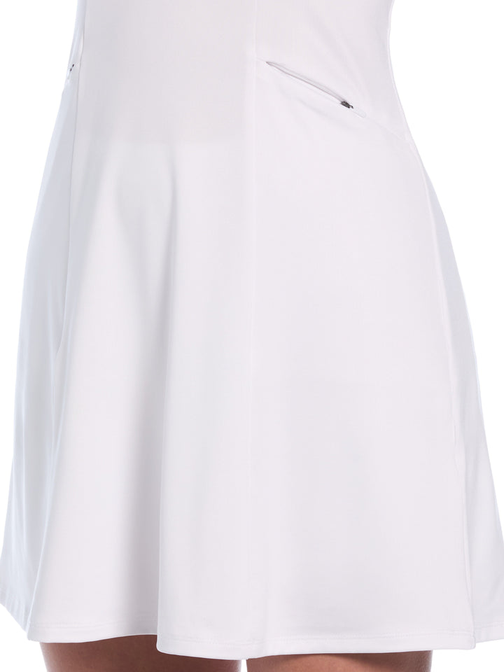 Womens Flounce Dress With Mesh (Brilliant White) 