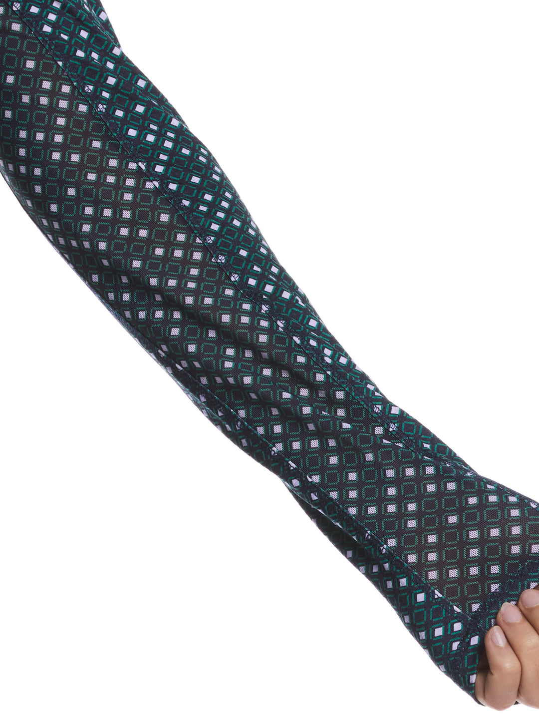 Women's Long Sleeve Framing Geo Print Golf Shirt (Peacoat) 