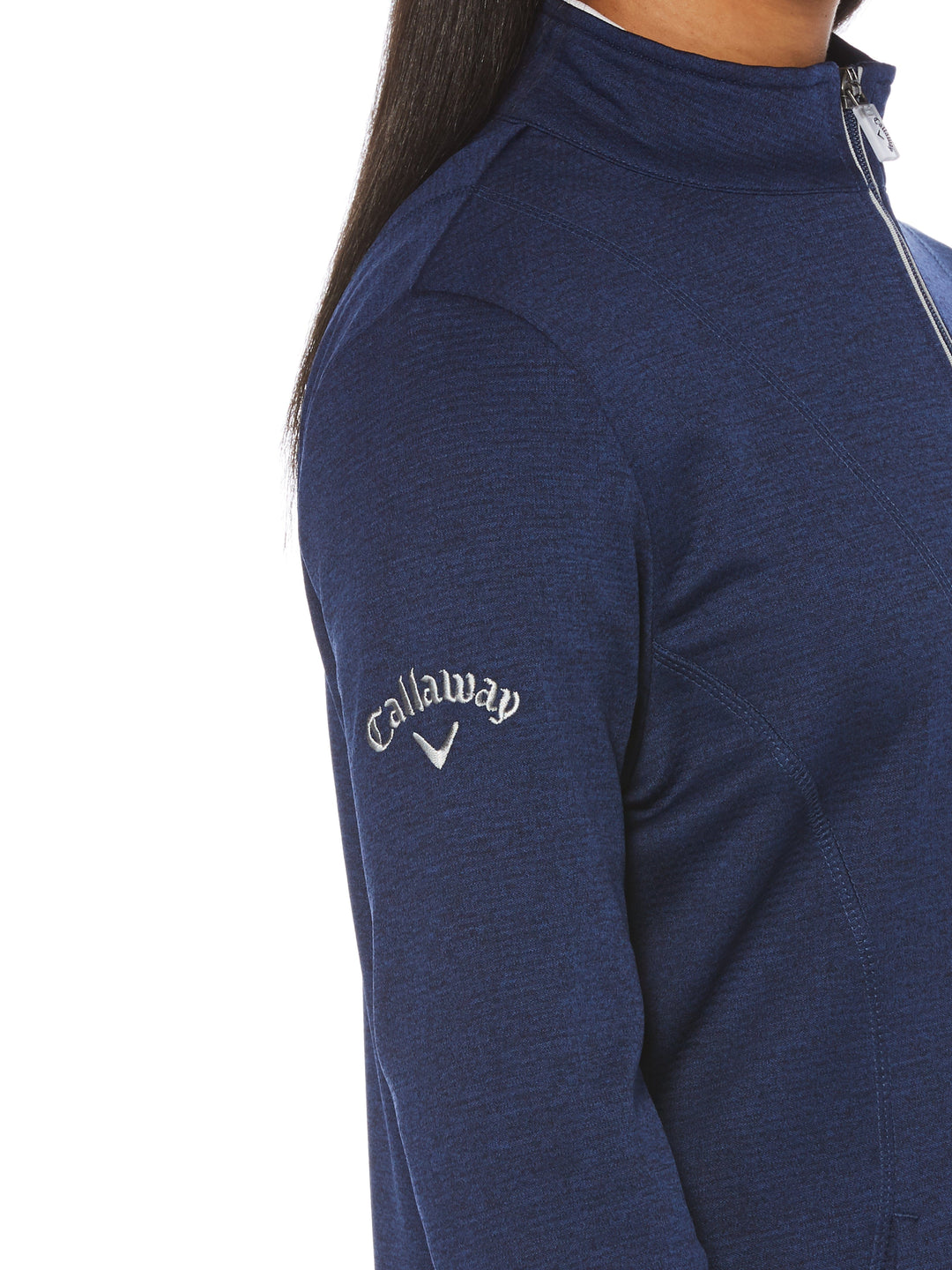 LADIES WAFFLE FLEECE JACKET (Blueprint Heather) 