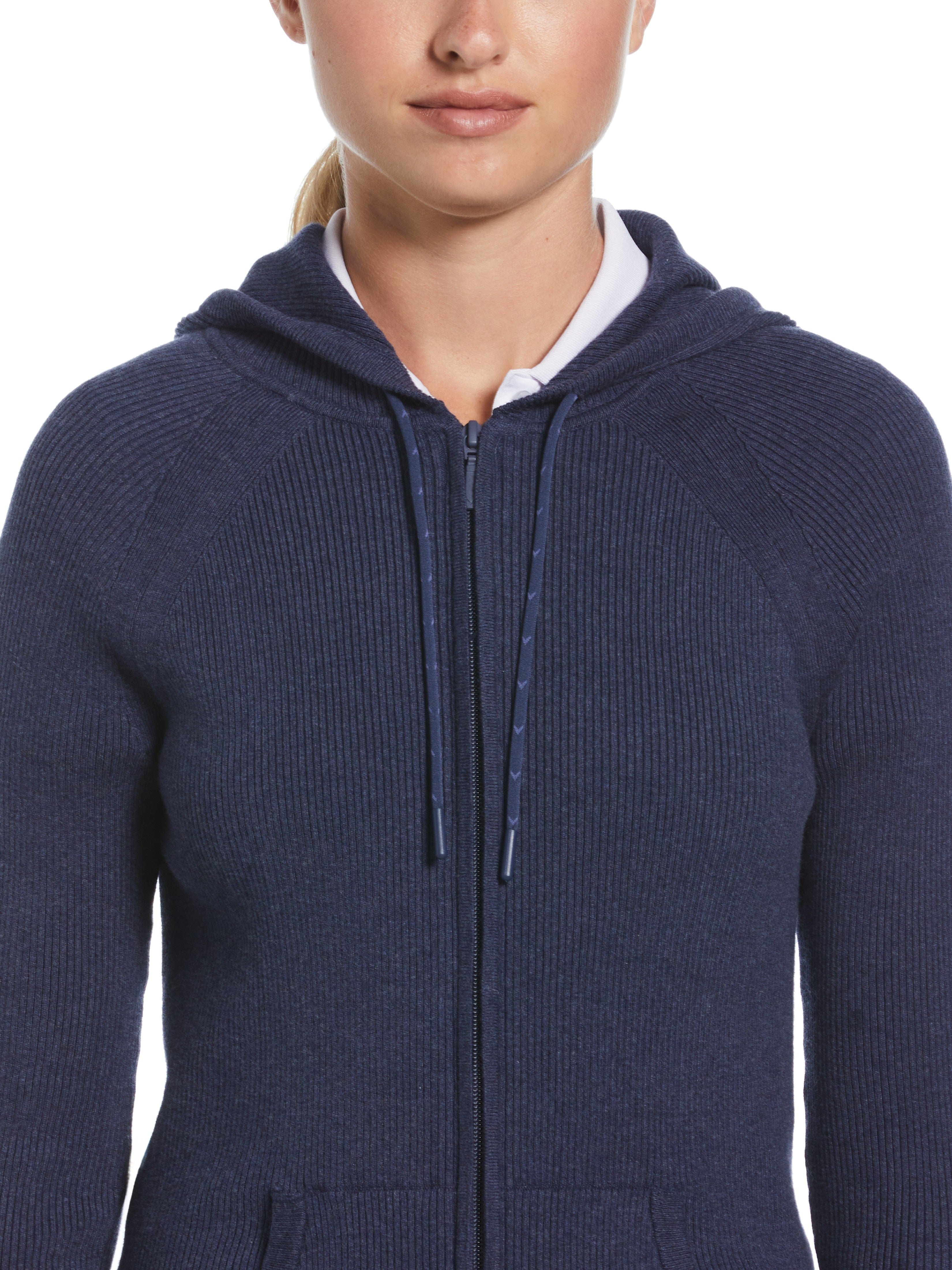 Womens Full-Zip Texture Hoodie Sweater – Callaway Apparel