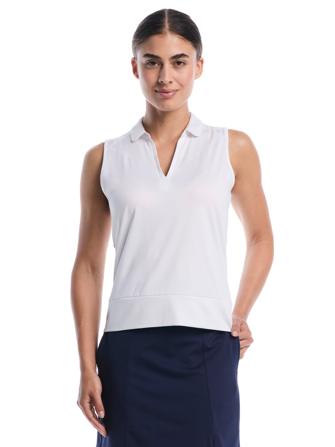 Womens Golf Top With Mesh Insert-Polos-Brilliant White-XS-Callaway