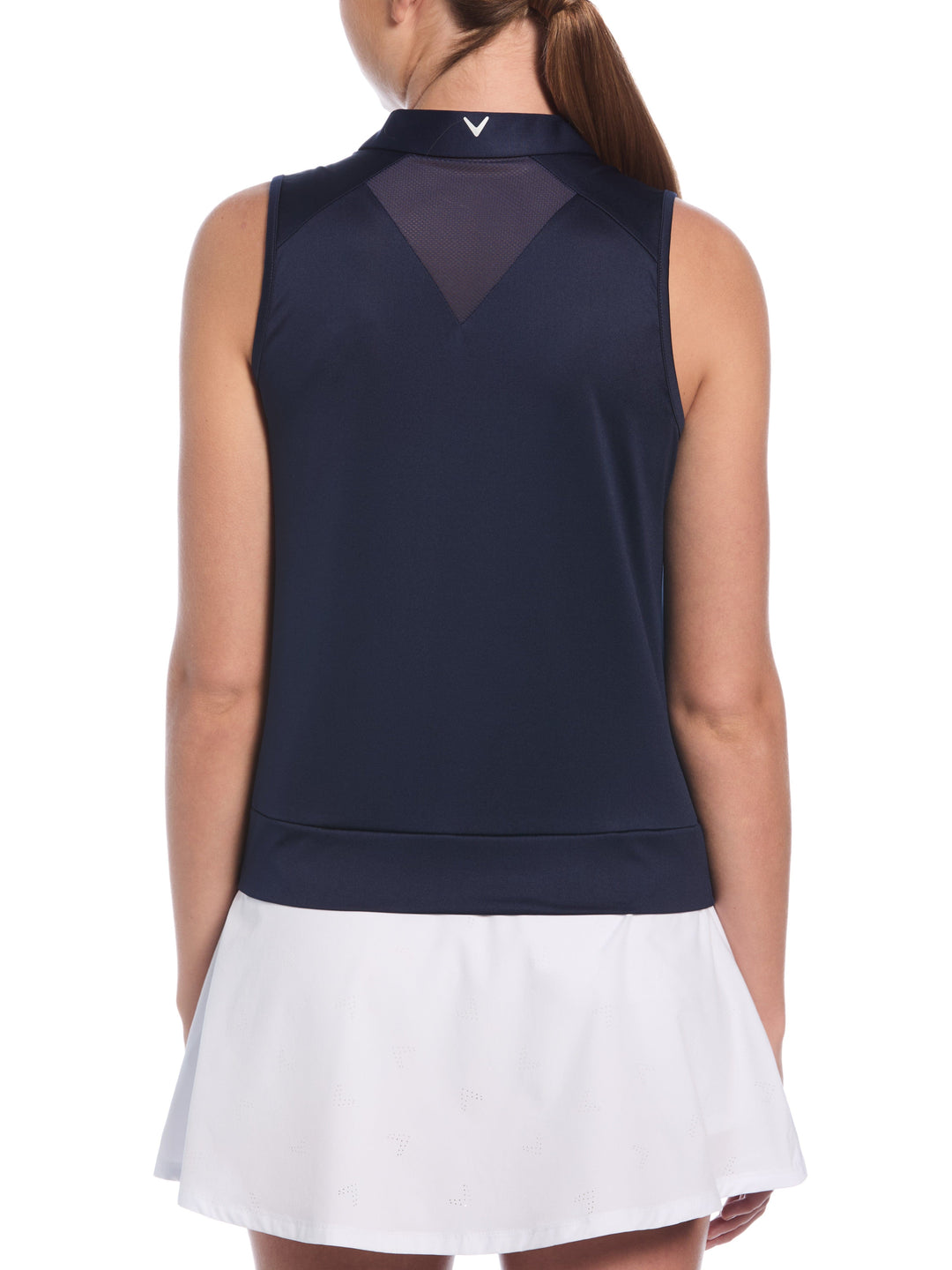 Womens Golf Top With Mesh Insert (Peacoat) 