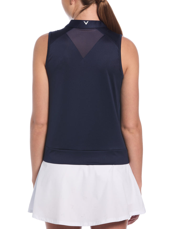 Womens Golf Top With Mesh Insert (Peacoat) 