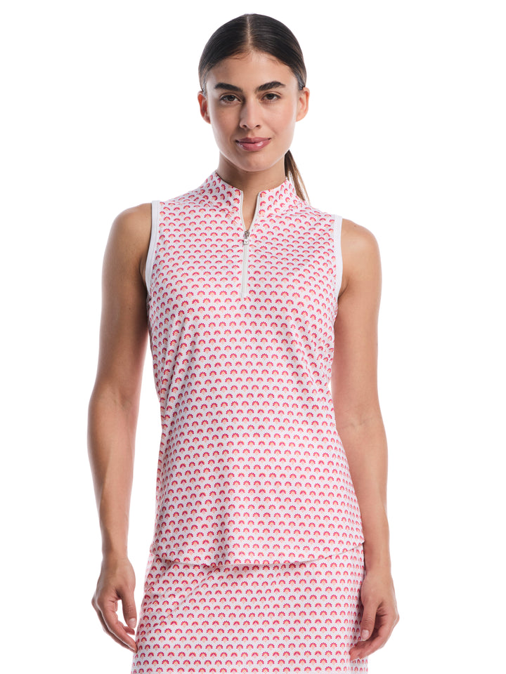 Womens Gradient Geo Print Golf Polo-Polos-Fuchsia Purple-XS-Callaway