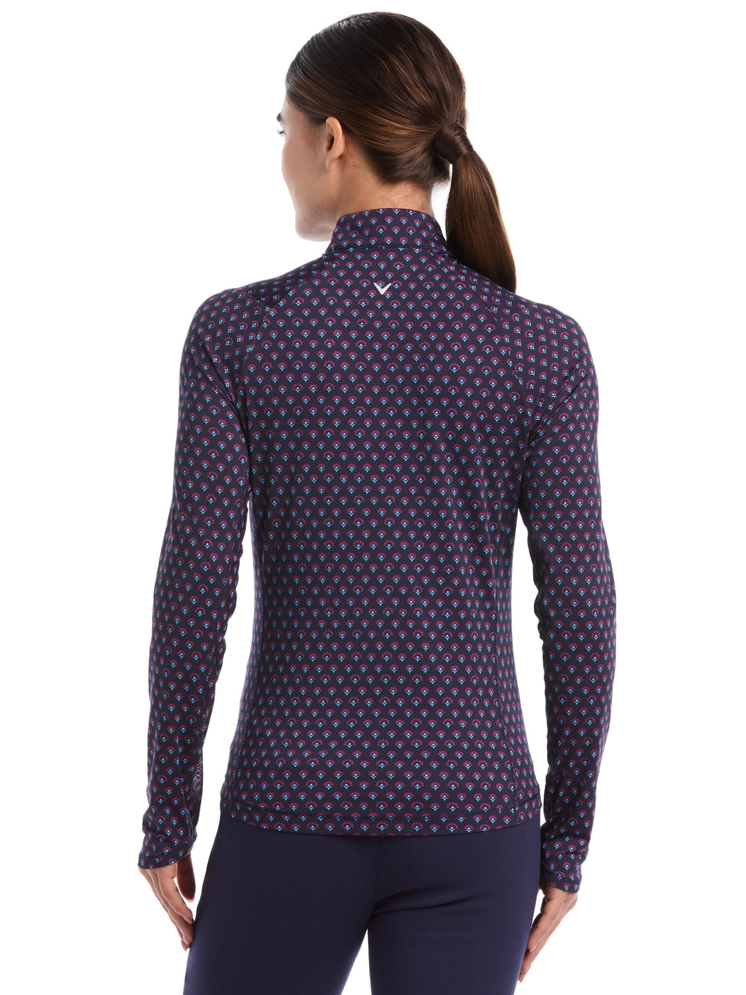 Womens Gradient Geometric Sun Protection Shirt (Peacoat) 