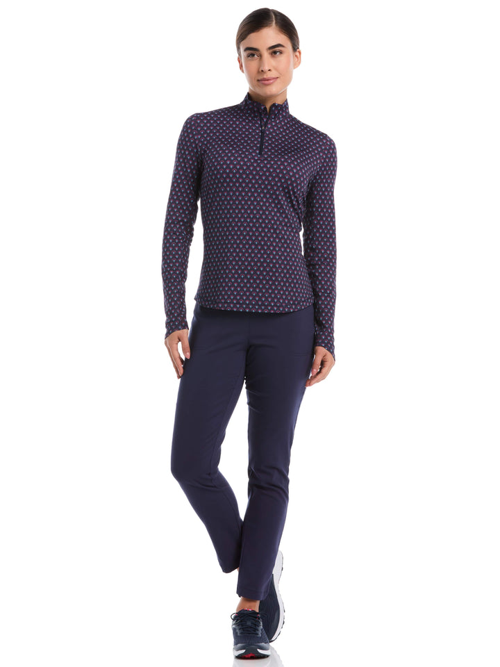 Womens Gradient Geometric Sun Protection Shirt (Peacoat) 