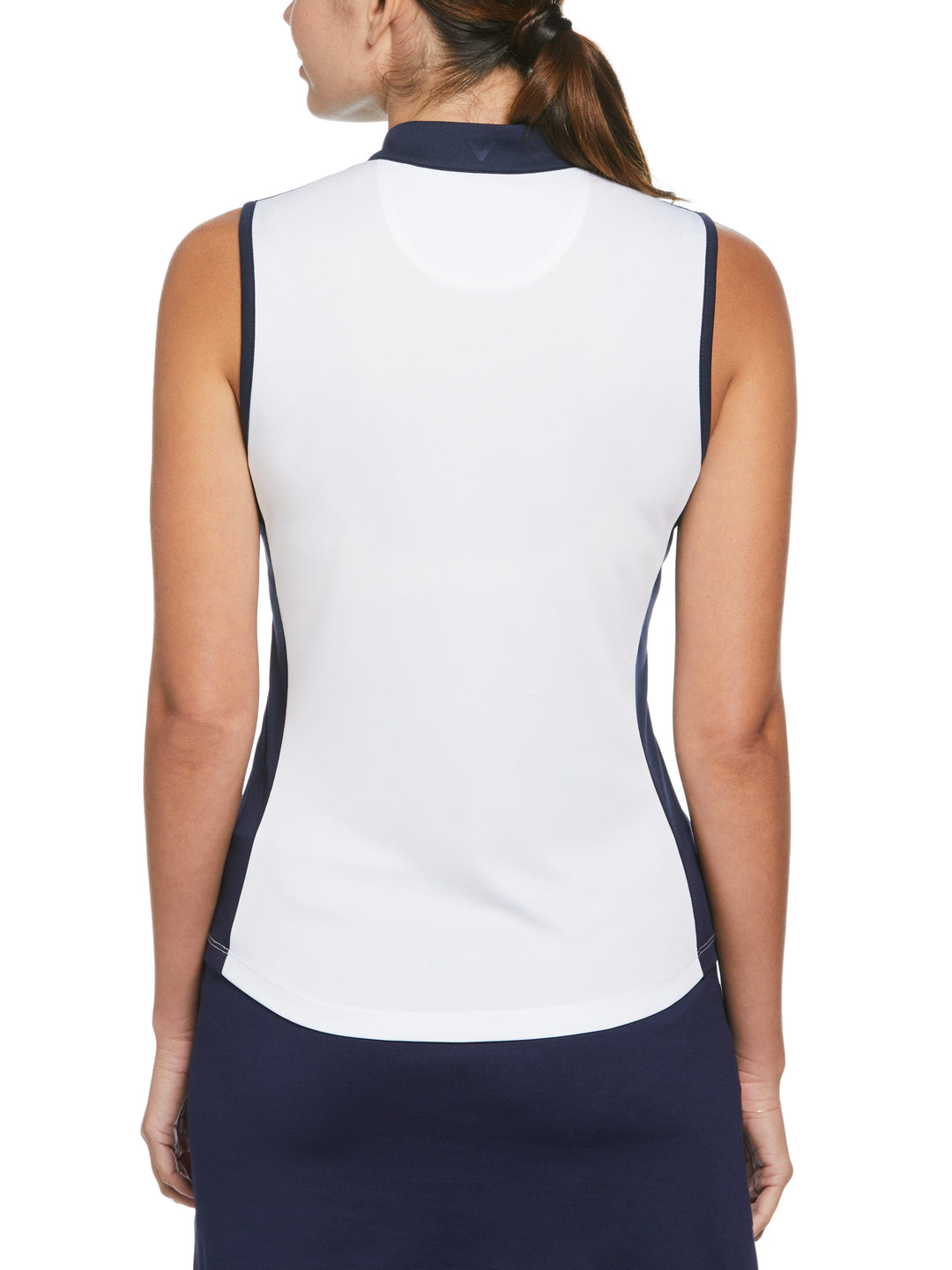 Gradient Stripe Color Block Golf Polo (Brilliant White) 