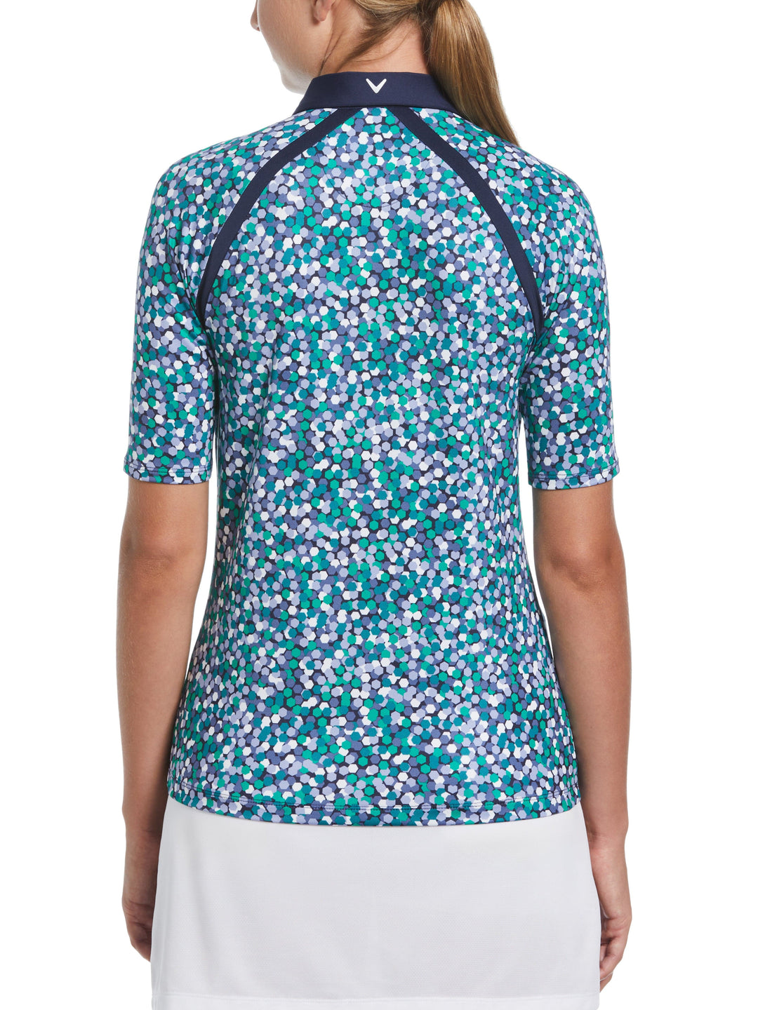 Womens Hexagon Geo Polo (Peacoat) 