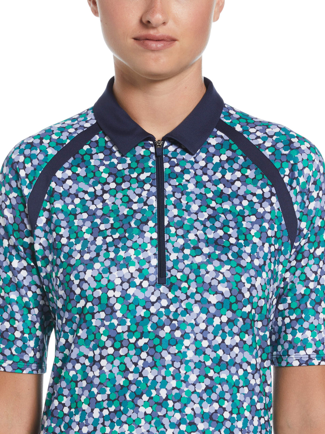 Womens Hexagon Geo Polo (Peacoat) 