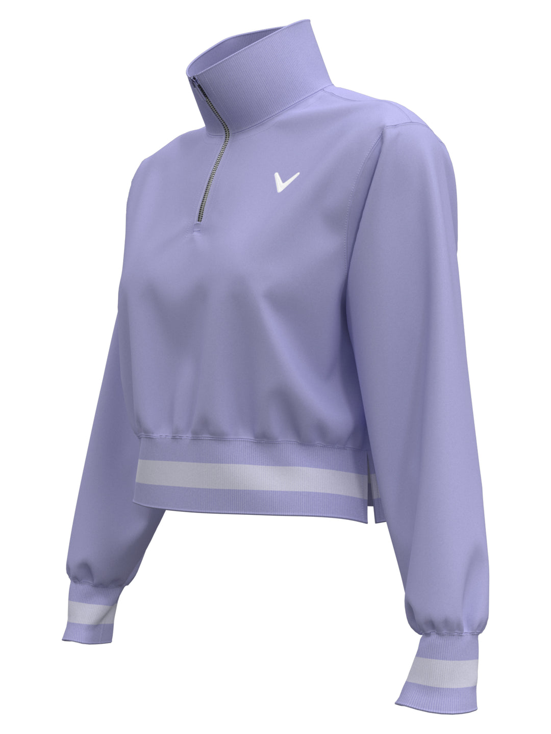Lightweight Cropped 1/4 Zip Golf Shirt with Side Slits (Spring Lavender) 