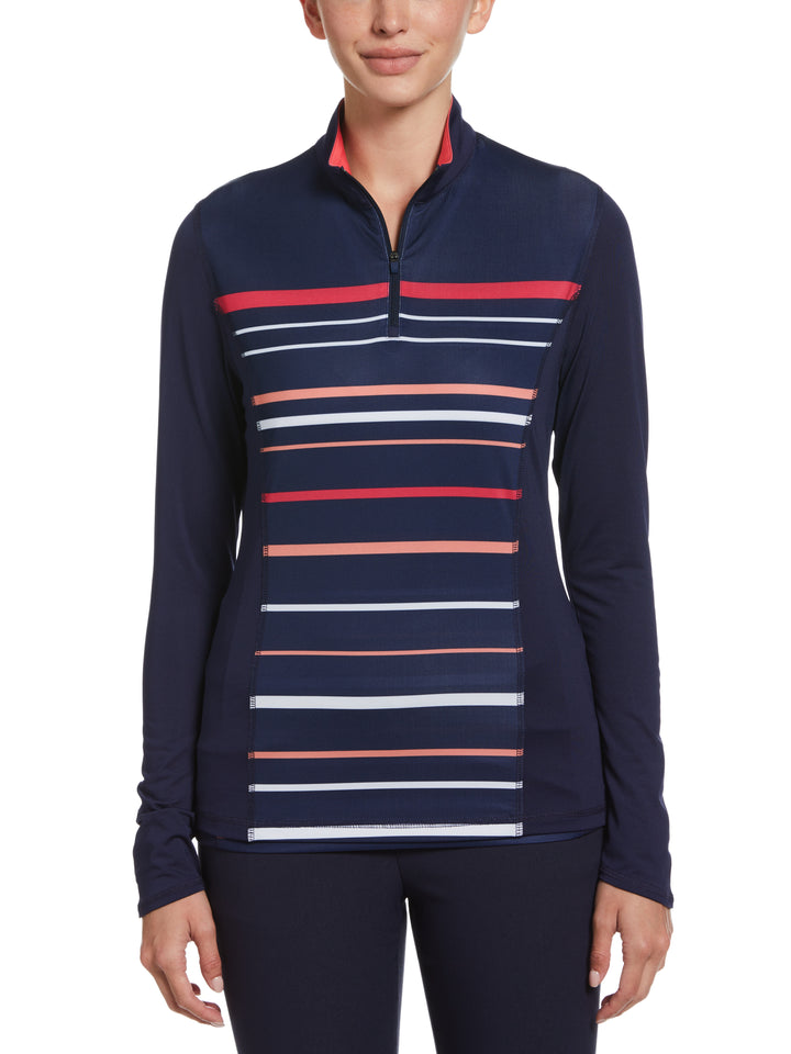 Engineered Stripe Golf Shirt (Peacoat/Brilliant Whit) 