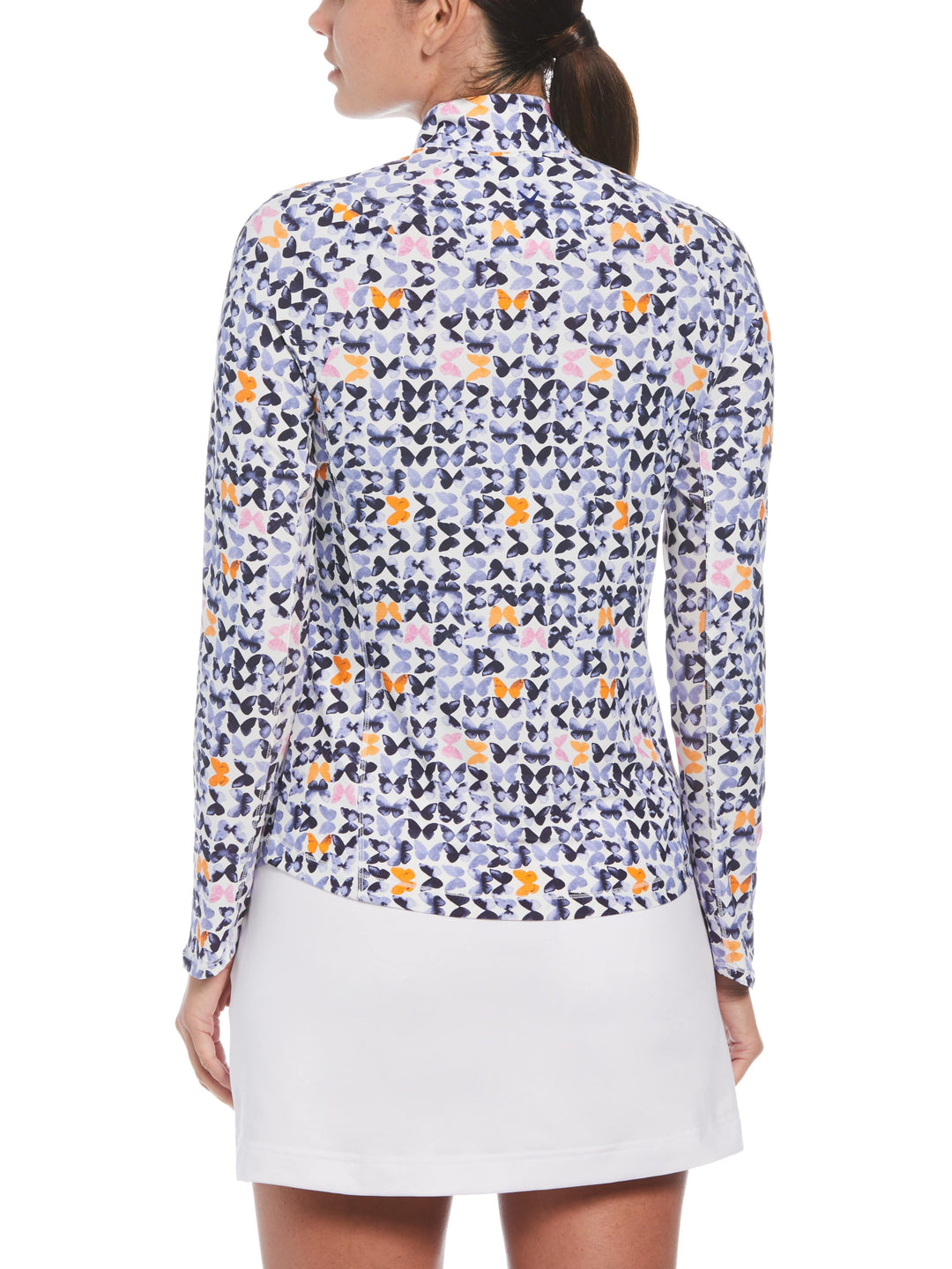 Metamorphosis Butterfly Print Golf Shirt (Brilliant White) 