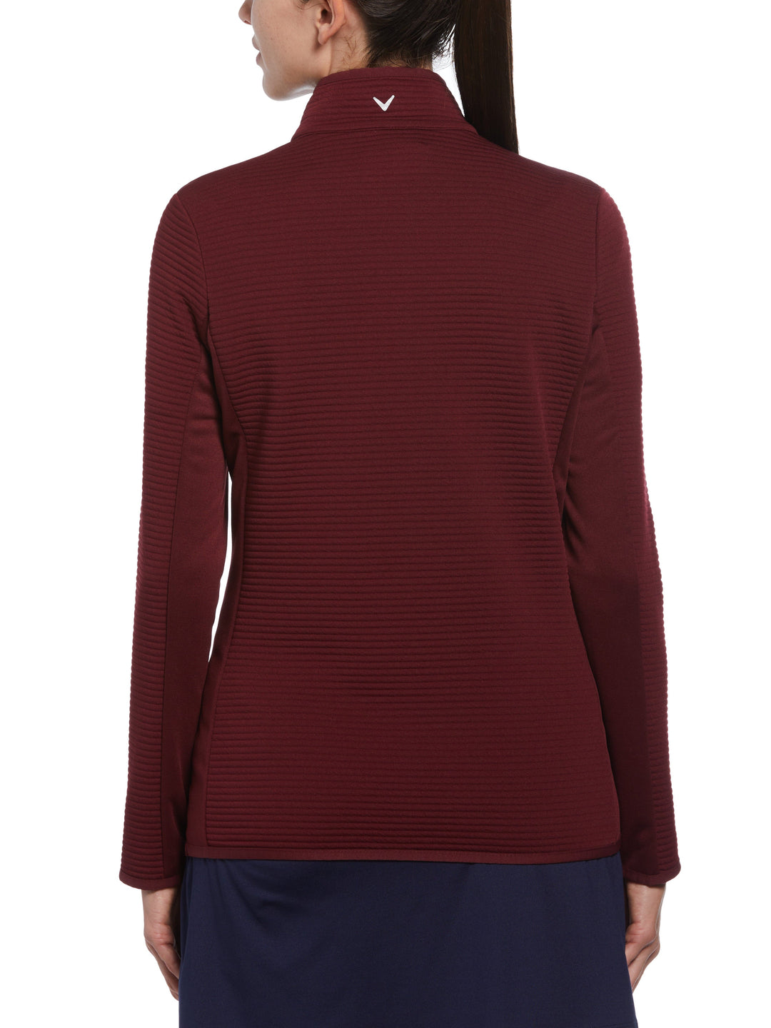 Women's MID WEIGHT OTTOMAN QUILTED FLEECE 1/4 ZIP JACKET (Tawny Port) 