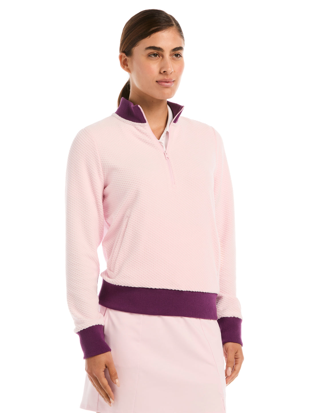 Womens Midweight Patterned Thermal Quarter Zip Pullover-Pullovers-Cherry Blossom-XS-Callaway