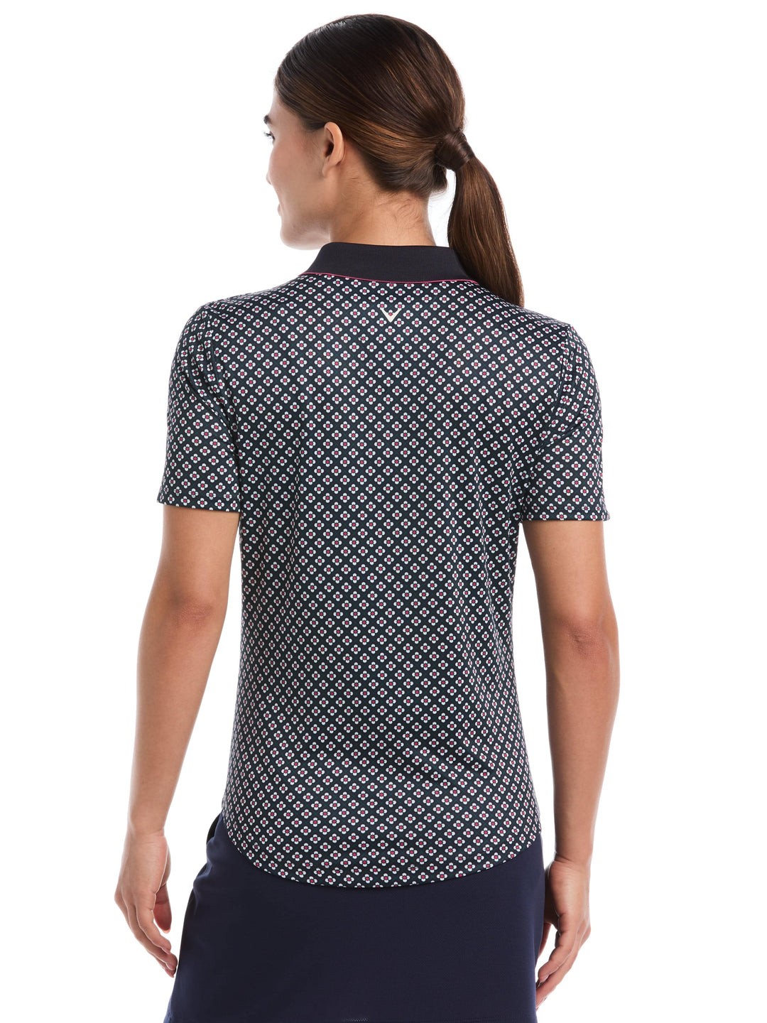 Womens Mini Geometric Floral Top (Peacoat) 
