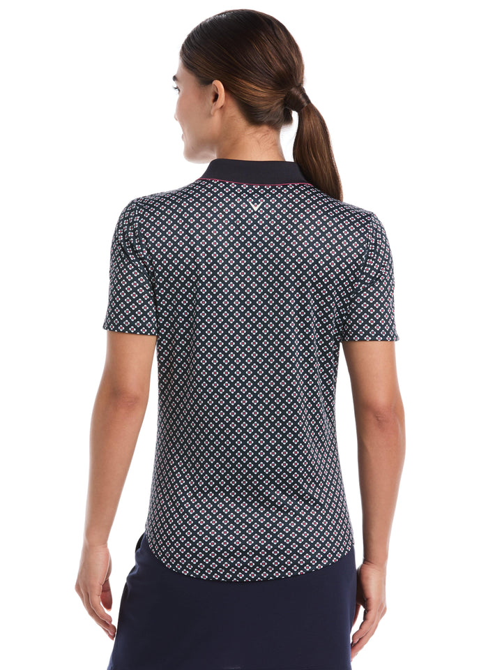 Womens Mini Geometric Floral Top (Peacoat) 