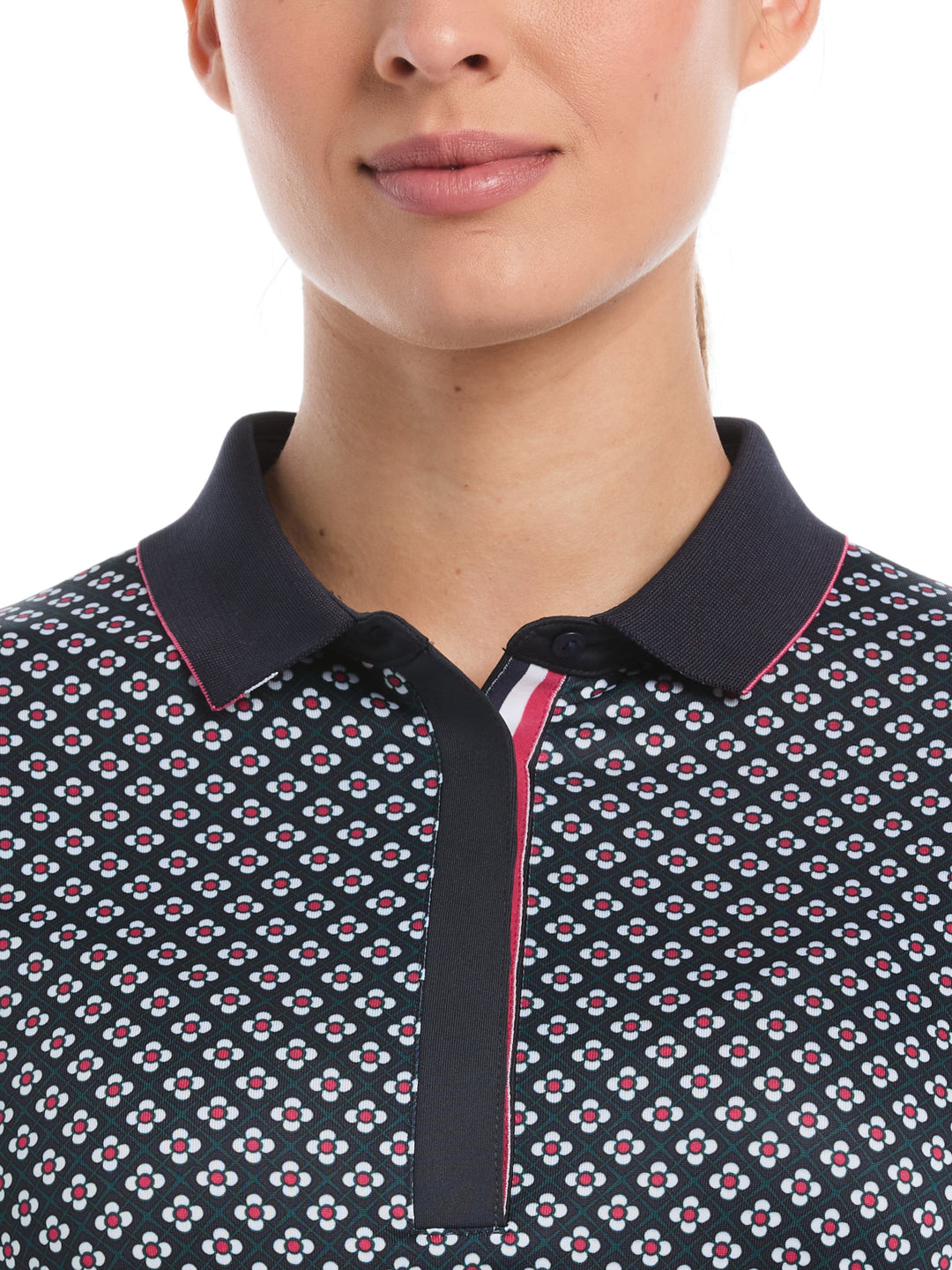 Womens Mini Geometric Floral Top (Peacoat) 