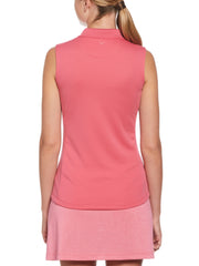 Sleeveless Solid Knit Polo Top (Fruit Dove) 
