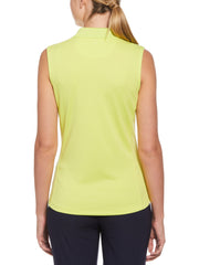 Sleeveless Solid Knit Polo Top (Limeade) 