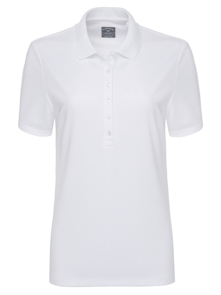 Short Sleeve All Over Tee Time Print Polo (White) 