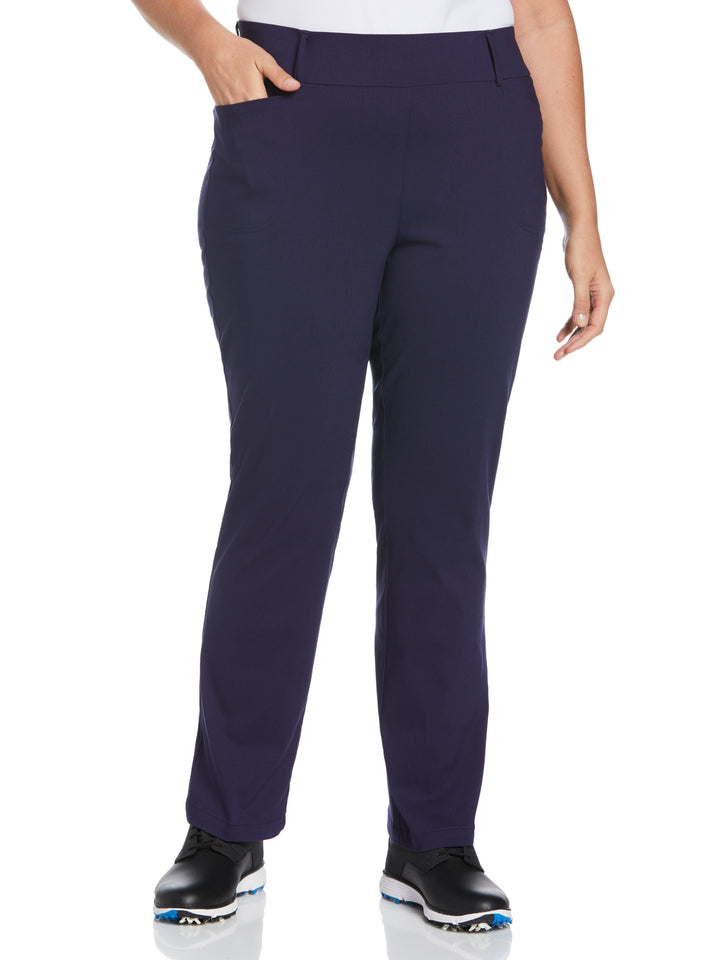 Womens Plus Pull-On Stretch Tech Flat Front Golf Pant-Pants-Callaway