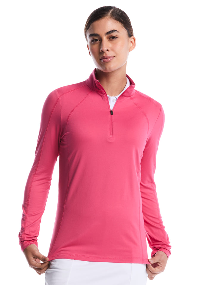 Womens Brushed Heather Pullover (Carmine) 