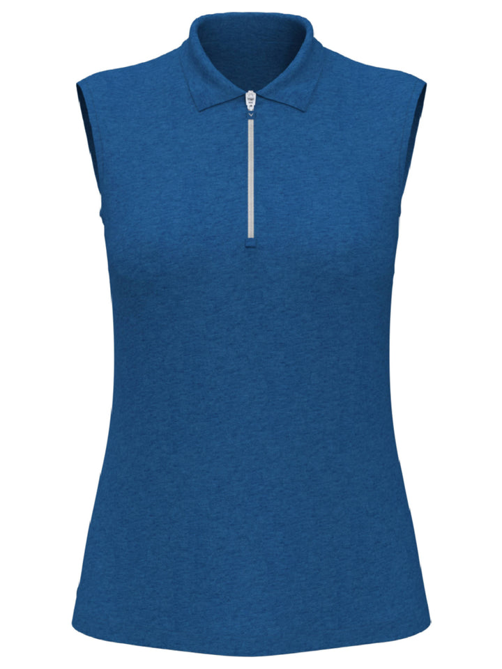 Womens Quarter Zip Heather Sleeveless Golf Polo-Polos-Callaway