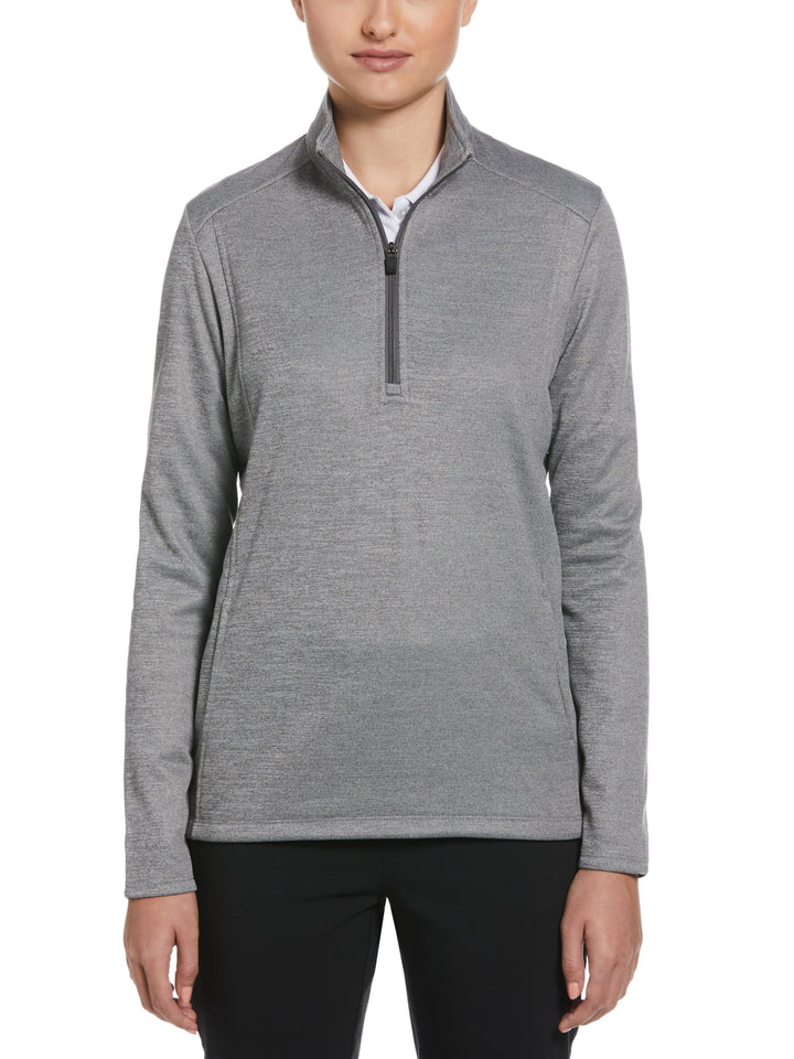 Womens 1/4 Zip Pullover (Medium Grey Htr) 