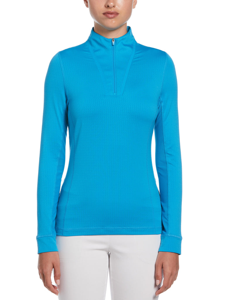 【美品/春〜】Callawayブルー系セットアップ　M Womens-Quarter-Zip-Seams-Long-