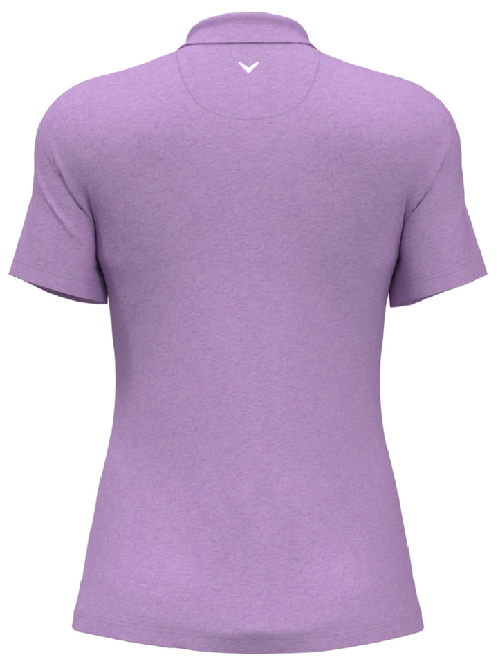 Womens Quarter Zip Short Sleeve Heather Golf Polo Shirt-Polos-Callaway