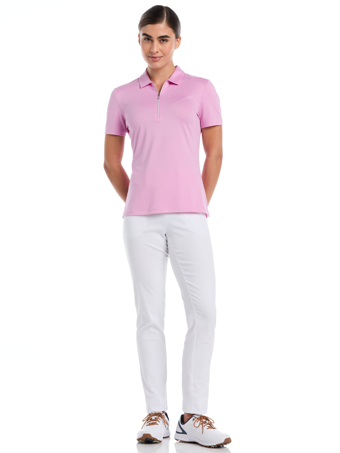 1/4 Zip Solid Golf Polo (Orchid) 