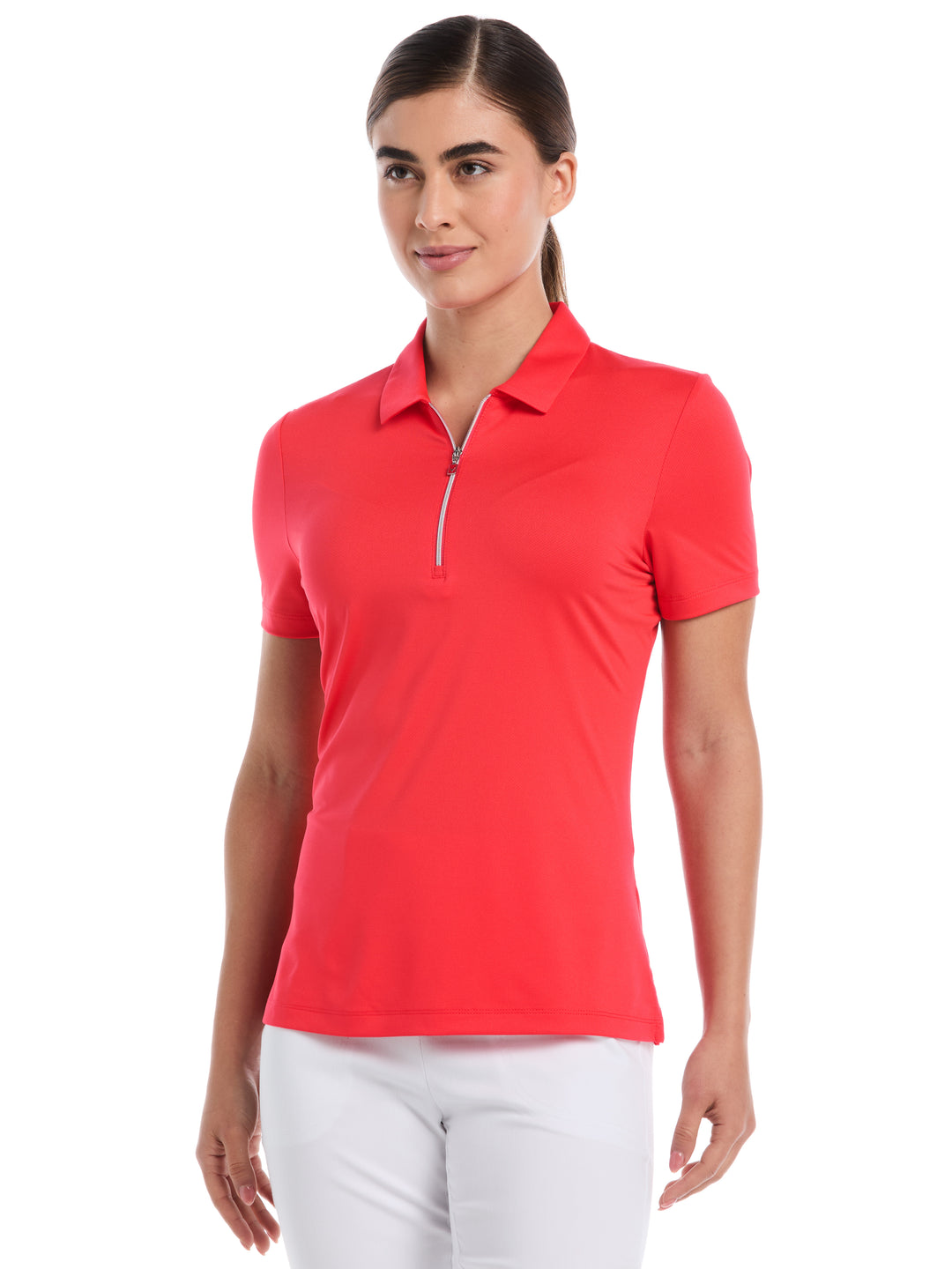 1/4 Zip Solid Golf Polo (Bittersweet) 
