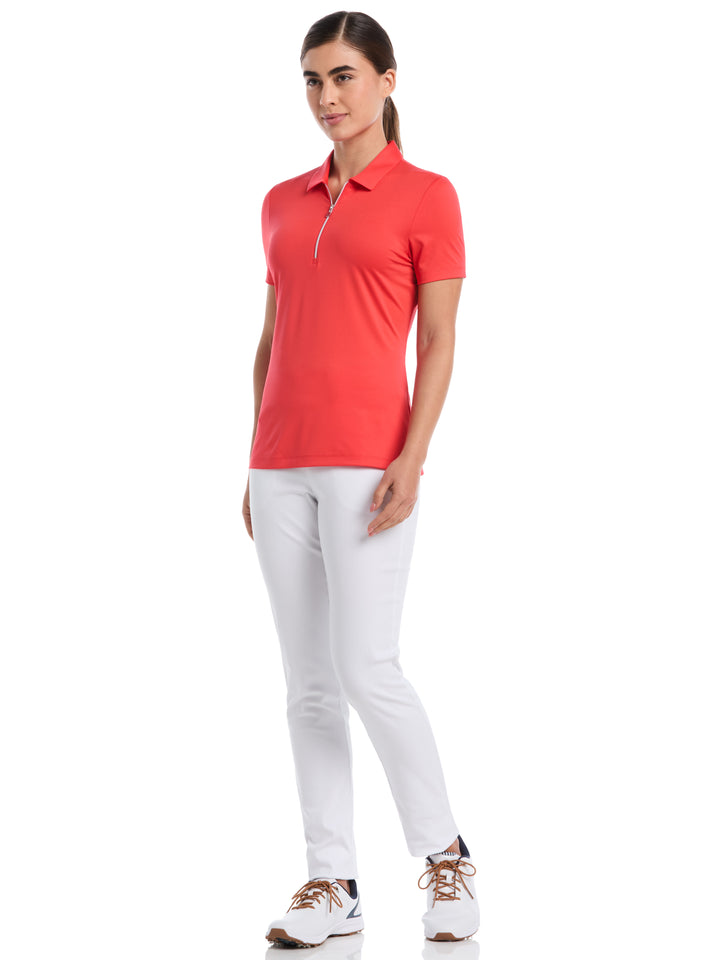 1/4 Zip Solid Golf Polo (Bittersweet) 