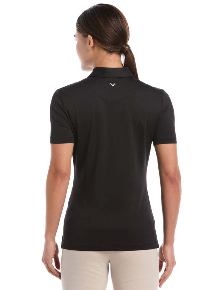 1/4 Zip Solid Golf Polo (Caviar) 