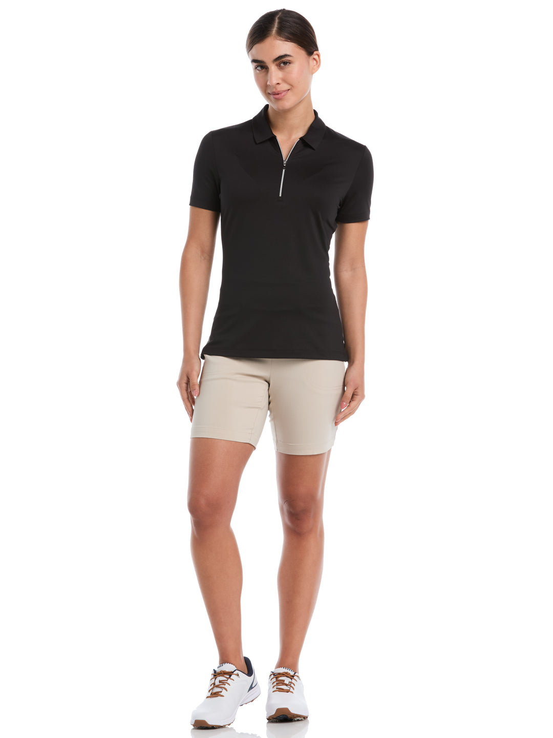 1/4 Zip Solid Golf Polo (Caviar) 