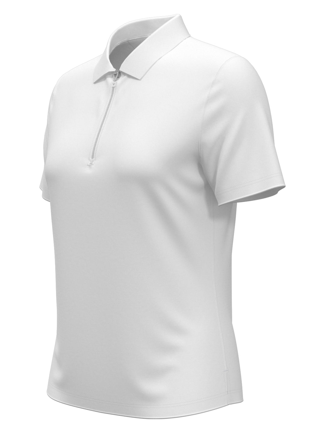 1/4 Zip Solid Golf Polo (Brilliant White) 