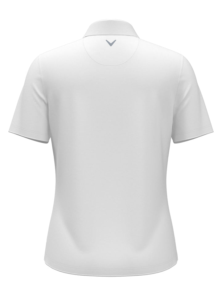 1/4 Zip Solid Golf Polo (Brilliant White) 