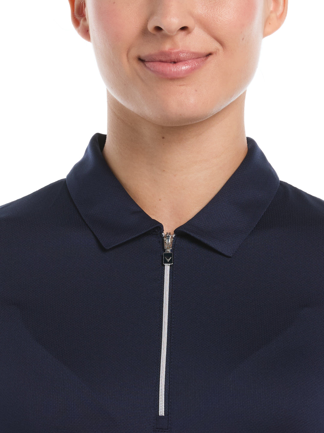 1/4 Zip Solid Golf Polo (Peacoat) 