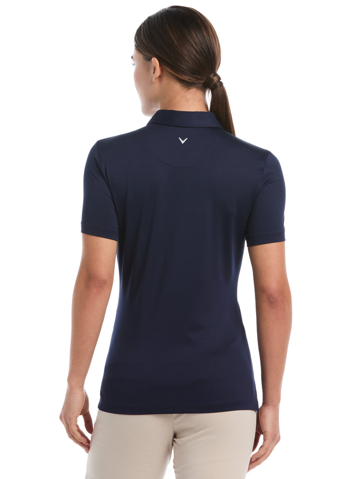 1/4 Zip Solid Golf Polo (Peacoat) 