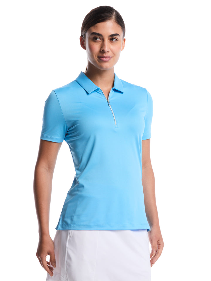 1/4 Zip Solid Golf Polo (Ethereal Blue) 
