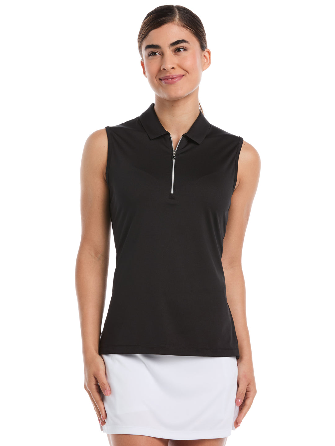1/4 Zip Solid Golf Polo (Caviar) 