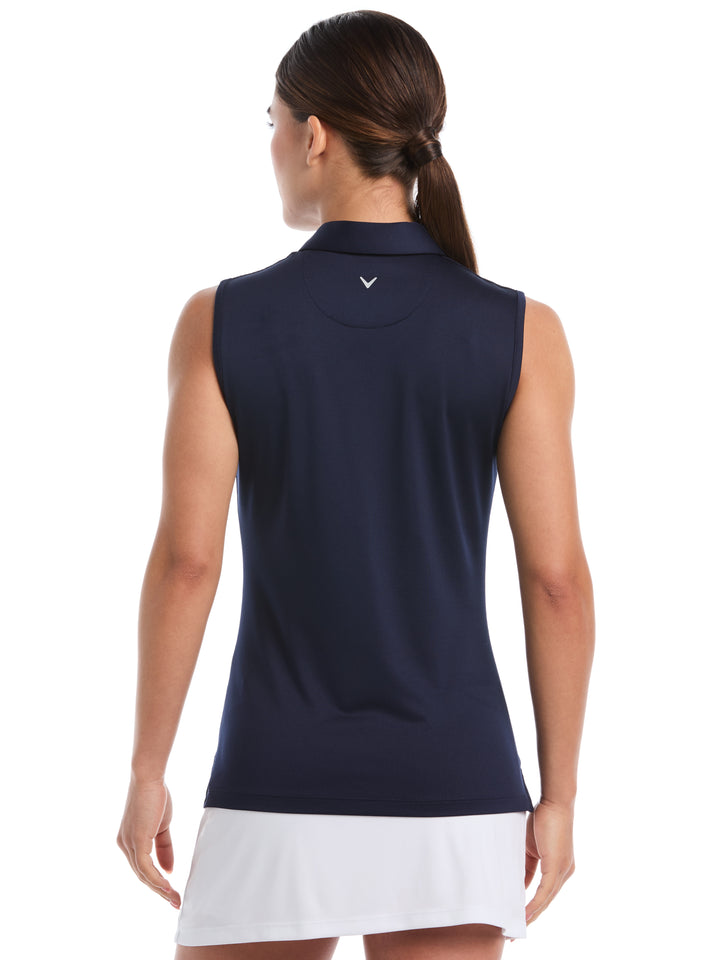 1/4 Zip Solid Golf Polo (Peacoat) 