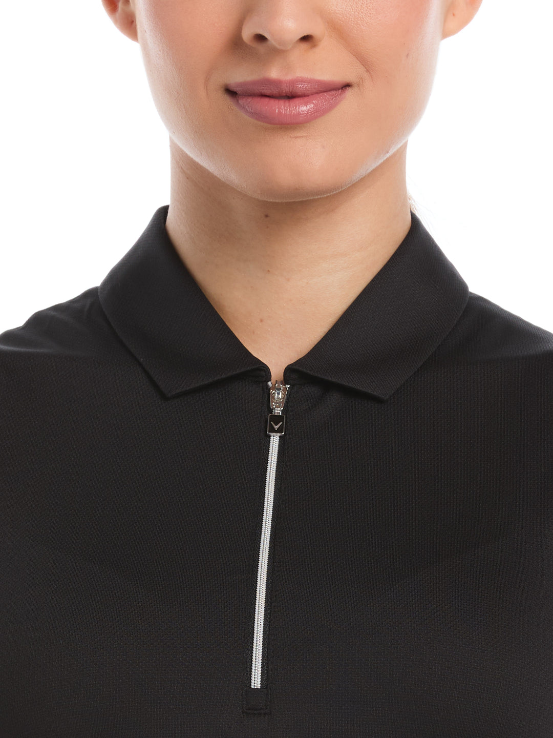 1/4 Zip Solid Golf Polo (Caviar) 