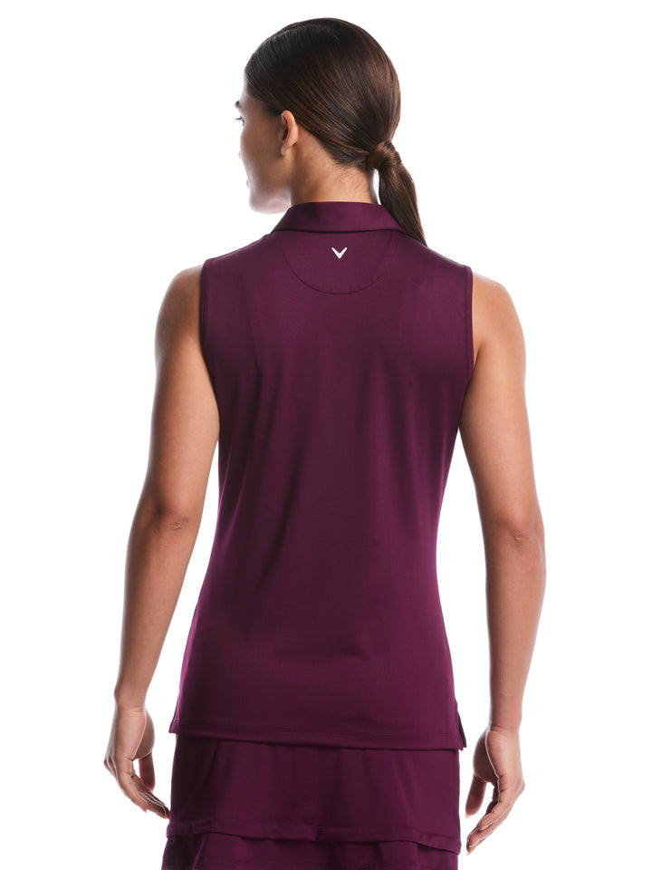 1/4 Zip Solid Golf Polo (Fuchsia Purple) 