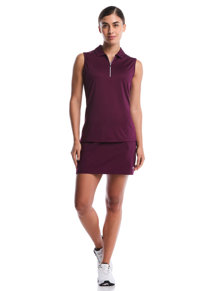 1/4 Zip Solid Golf Polo (Fuchsia Purple) 